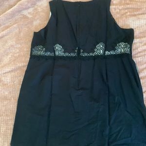 Sleeveless Dress with Lace Detail and Pockets